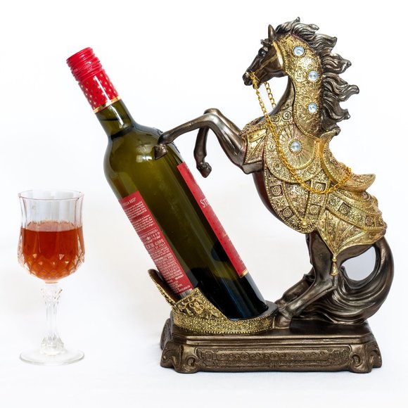 Horse Wine Bottle Holder Countertop Bar Decor Tabletop Wine Rack Display Stand - Picture 1 of 5